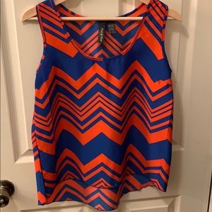 Sleeveless Top - Blue & Red